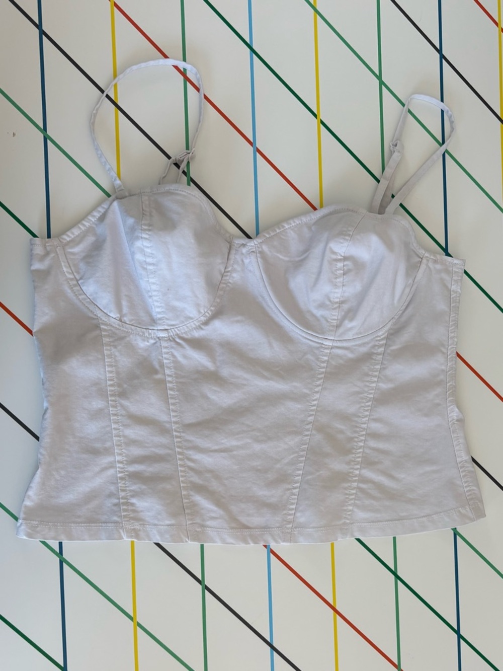 H&M Divided Bustier Camisole sz M white or very light grey Cottagecore festival